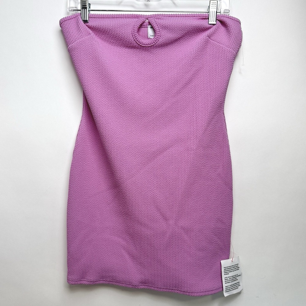 ASOS Pink / Purple Sleeveless Sz 8 Textured Pull On Keyhole‎ Fitted Dress NWT
